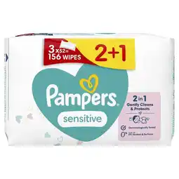 Etos Pampers Sensitive Billendoekjes 2+1 Promo Pack 3x52 Stuks aanbieding