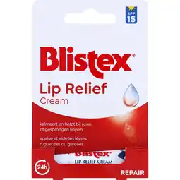 Etos Blistex Lip Relief Cream Tube Blister SPF15 aanbieding