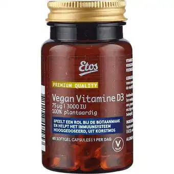 Etos Etos Premium Vegan Vitamine D3 75ug 3000 IU 60 stuks aanbieding