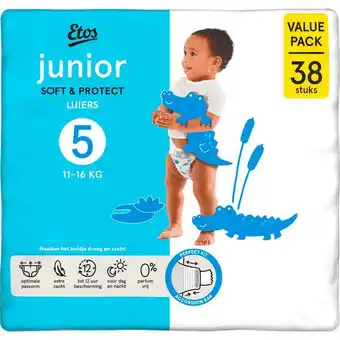 Etos Etos Luiers Junior Maat 5 11-16 kg Value Pack 38 stuks aanbieding