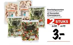Vomar Voordeelmarkt Roerbakgroenten of Gesneden Champignons aanbieding