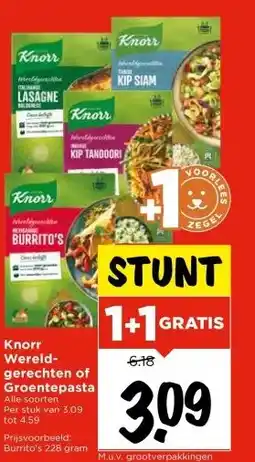 Vomar Voordeelmarkt Knorr Wereld- gerechten of Groentepasta aanbieding