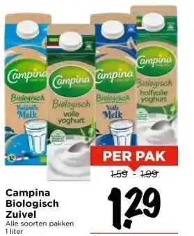 Vomar Voordeelmarkt Campina Biologisch Zuivel aanbieding