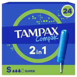 Etos Tampax Compak Super Tampons Met Inbrenghuls 24 Stuks aanbieding