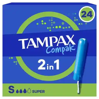Etos Tampax Compak Super Tampons Met Inbrenghuls 24 Stuks aanbieding
