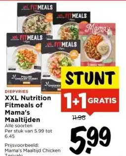 Vomar Voordeelmarkt XXL Nutrition Fitmeals of Mama's Maaltijden aanbieding