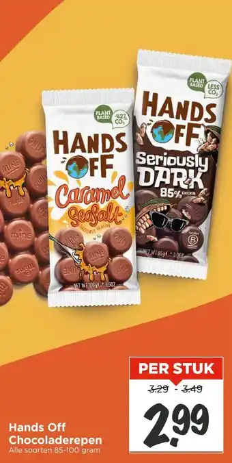Vomar Voordeelmarkt Hands Off Chocoladerepen aanbieding