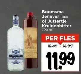 Vomar Voordeelmarkt Boomsma Jenever of Juttertje Kruidenbitter aanbieding