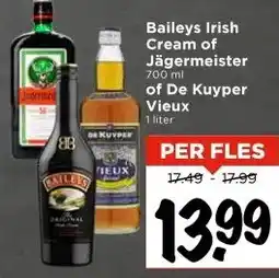 Vomar Voordeelmarkt Baileys Irish Cream of Jägermeister of De Kuyper Vieux aanbieding