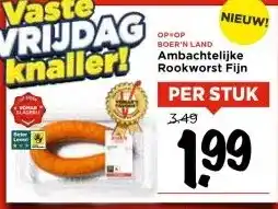 Vomar Voordeelmarkt Ambachtelijke Rookworst Fijn aanbieding