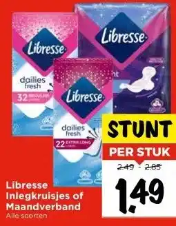 Vomar Voordeelmarkt Libresse Inlegkruisjes of Maandverband aanbieding