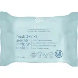 Etos Etos Fresh 3-in 1 Face Cleansing Wipes 25 stuks aanbieding