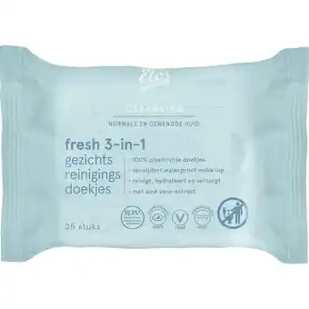 Etos Etos Fresh 3-in 1 Face Cleansing Wipes 25 stuks aanbieding