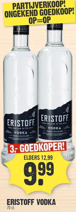 Super Dirck 3 ERISTOFF VODKA aanbieding