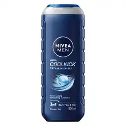 Etos NIVEA MEN Cool Kick Douchegel 500 ML aanbieding