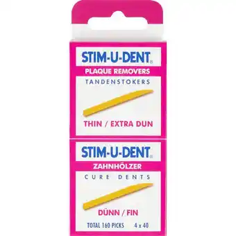 Etos Stim-u-dent Extra Dun Tandenstokers aanbieding