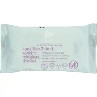 Etos Etos Face Sensitive Mini Cleansing Wipes 10 stuks aanbieding