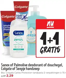 Jumbo Sanex of Palmolive deodorant of douchegel, Colgate of Seepje handzeep aanbieding