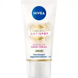 Etos NIVEA Luminous630 Anti-Spot Handcreme SPF 15 50 ML aanbieding