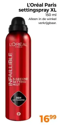 Trekpleister L'Oréal Paris settingspray XL aanbieding
