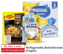 Jumbo Alle Maggi noedels, Nestlé little rocket of Yogolino aanbieding