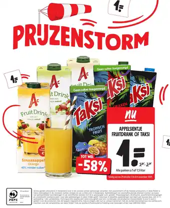 Jumbo Appelsientje fruitdrank of taksi aanbieding