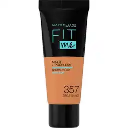 Etos Maybelline New York Fit Me Matte + Poreless Foundation 357 Spiced Sand aanbieding