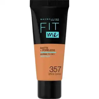 Etos Maybelline New York Fit Me Matte + Poreless Foundation 357 Spiced Sand aanbieding