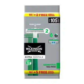 Etos Wilkinson Sword Extra 2 Sensitive Wegwerpmesjes 10+5 gratis aanbieding