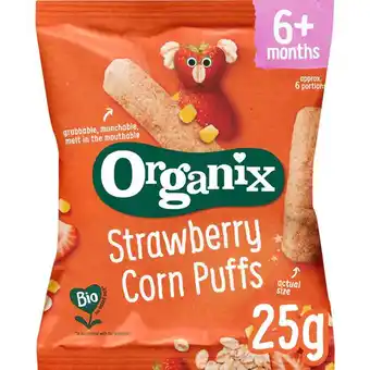 Etos Organix Bio Babysnack Aardbei, Mais Puffs aanbieding