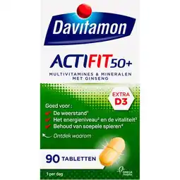 Etos Davitamon Actifit 50+ Multivitamine met Ginseng 90 Tabletten aanbieding