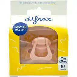 Etos Difrax Fopspeen Natural Roze 6+ maanden aanbieding