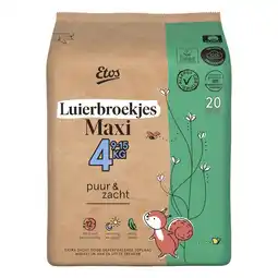 Etos Etos Puur & Zacht Luierbroekjes Maat 4 Maxi 8-15 kg 20 stuks aanbieding