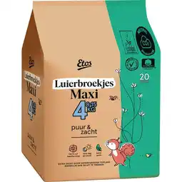 Etos Etos Puur & Zacht Luierbroekjes Maat 4 Maxi 8-15 kg 20 stuks aanbieding
