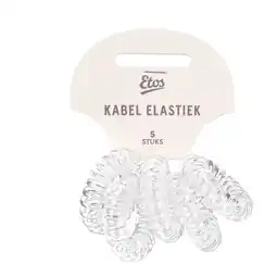 Etos Etos Kabelelastieken Transparant 5St aanbieding