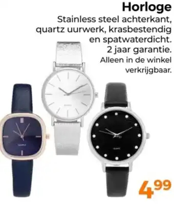 Trekpleister Horloge aanbieding