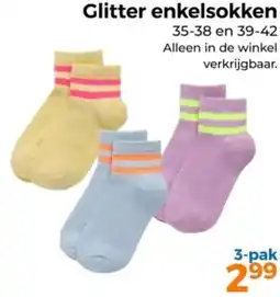 Trekpleister Glitter enkelsokken aanbieding