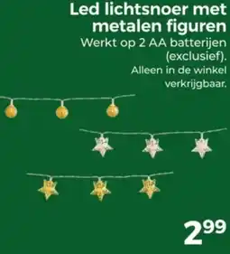 Trekpleister Led lichtsnoer met metalen figuren aanbieding