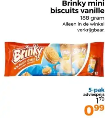 Trekpleister Brinky mini biscuits vanille aanbieding