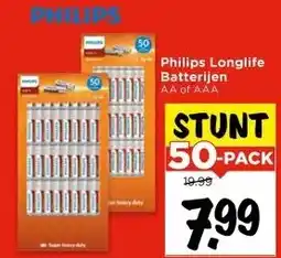 Vomar Voordeelmarkt Philips Longlife Batterijen aanbieding