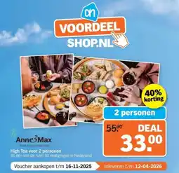 Albert Heijn Anne Max High Tea voor 2 personen aanbieding
