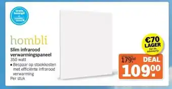 Albert Heijn hombli Slim infrarood verwarmingspaneel aanbieding
