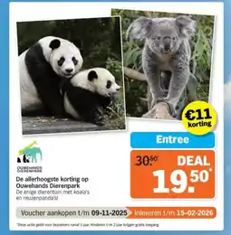 Albert Heijn De allerhoogste korting op Ouwehands Dierenpark aanbieding