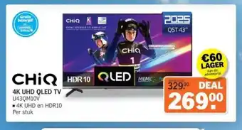 Albert Heijn CHIQ 4K UHD Qled TV aanbieding