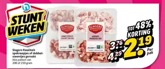 Hoogvliet Slagers Kwaliteit spekreepjes of dobbel steentjes gerookt aanbieding