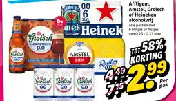 Hoogvliet Affligem, Amstel, Grolsch of Heineken alcoholvrij aanbieding