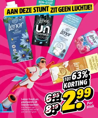 Hoogvliet Lenor fresh air, geurparels of wasverzachter aanbieding