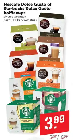 Coop Nescafé Dolce Gusto of Starbucks Dolce Gusto koffiecups aanbieding