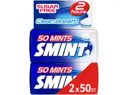 Hoogvliet Smint Clean Breath Peppermint Pepermunt Suikervrij Keelpastille aanbieding