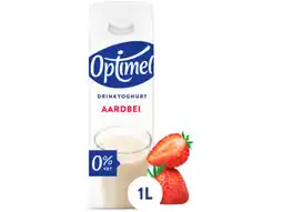 Hoogvliet Optimel Drinkyoghurt aardbei 0% vet aanbieding